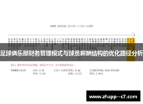 足球俱乐部财务管理模式与球员薪酬结构的优化路径分析